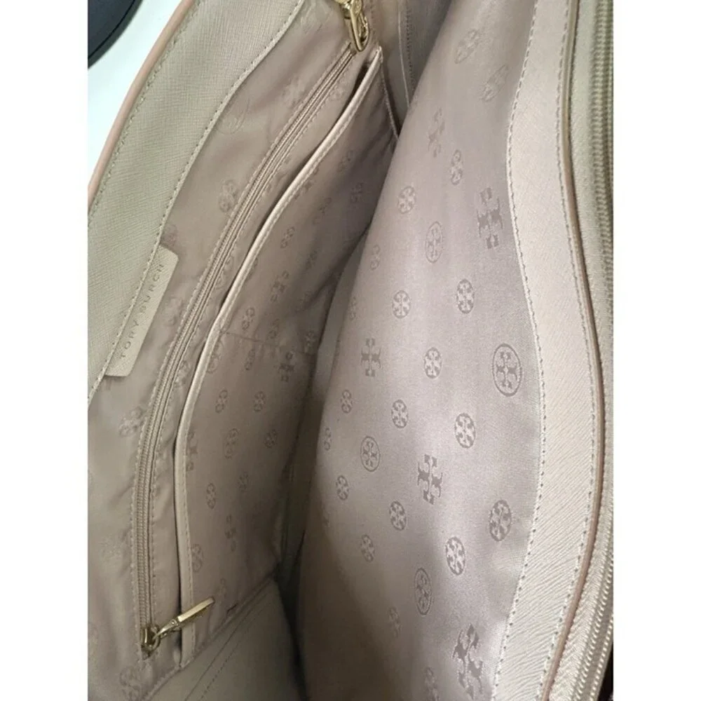 Tory Burch Canvas Pink Leather Shoulder Bag